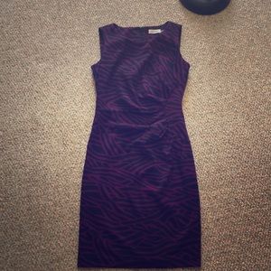 Calvin Klein purple and black zebra print dress